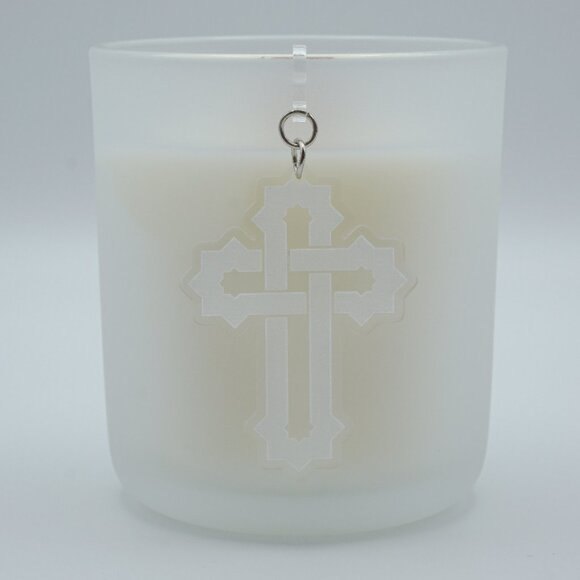 Etched Acrylic Cross Candle Charm | Elegant Candle Jewelry - Picture 1 of 3